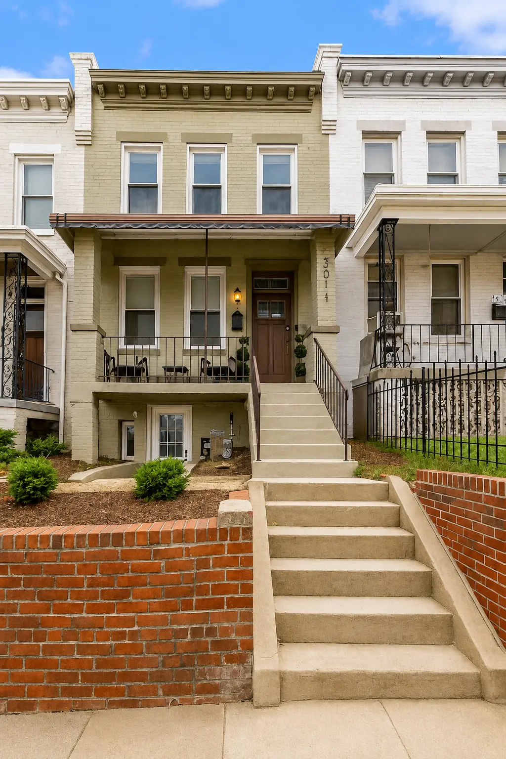 Front exterior of the classic DC rowhome